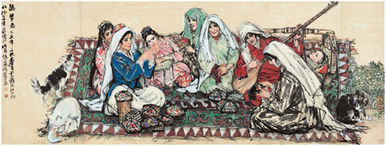 黄胄《听琴图》