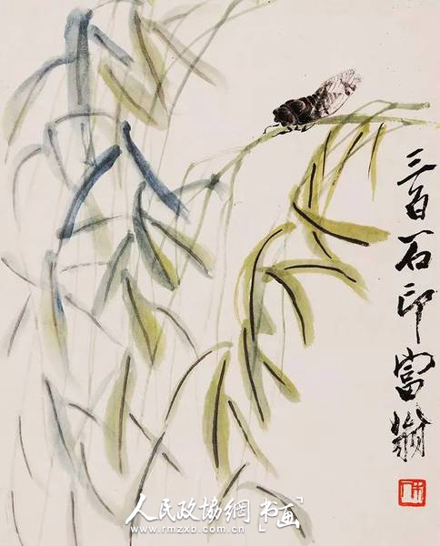 齐白石十八开花卉工笔草虫册之一_副本 齐白石十八开花卉工笔草虫册之一_副本