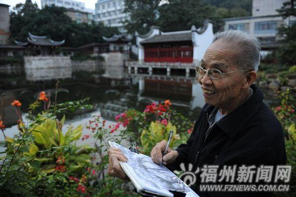 老人手绘钢笔画走红 网友赞誉有丰子恺漫画笔韵 老人手绘钢笔画走红 网友赞誉有丰子恺漫画笔韵