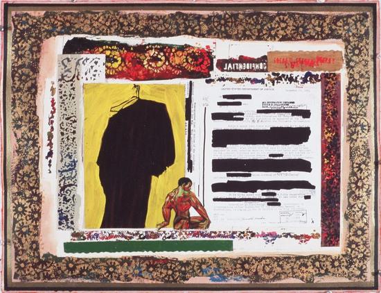 阿诺德·梅施（Arnold Mesches）《FBI档案5》（2001） 图片：Courtesy of the artist and Life on Mars Gallery， Brooklyn， New York。