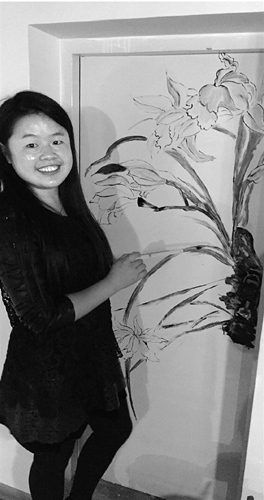 爱绘画女孩网上卖画为老家修路已筹到1400元