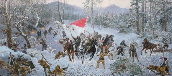 《巧战大冰砬》2015年(450cmX200cm) 王还霆 《巧战大冰砬》2015年(450cmX200cm) 王还霆