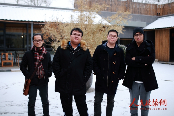 四位参展艺术家欧阳波、马圣超、刘笑鸿、张大箴（从左至右）2