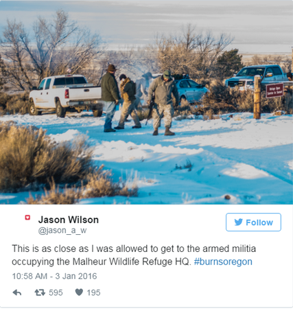 一名闯入者发推特，并上传了一张现场照