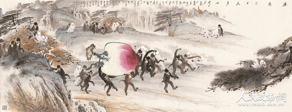 徐培晨 腾欢今日花果山 215cm×555cm 2015年_副本 徐培晨 腾欢今日花果山 215cm×555cm 2015年_副本