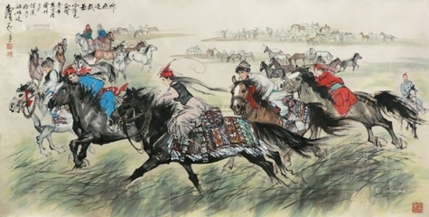 黄胄的《草原逐戏图》 黄胄的《草原逐戏图》