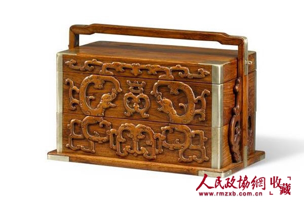 黄花梨镶嵌黄杨木龙纹提盒_副本 黄花梨镶嵌黄杨木龙纹提盒_副本