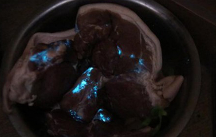老太买回夜光猪肉不敢吃 肉贩:赌1千不会发光