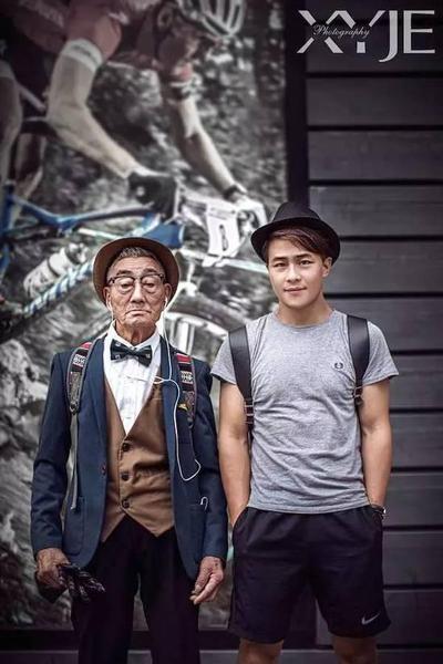 酷毙了！孙子给85岁爷爷拍了一组街拍照