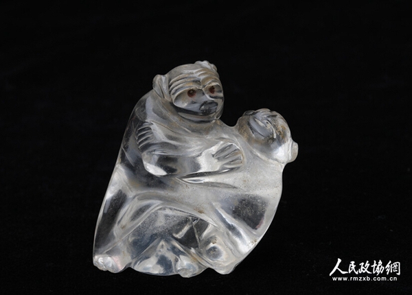 水晶双猿书镇 清代_副本 水晶双猿书镇 清代_副本