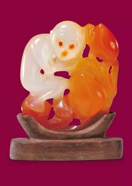 红白玛瑙猿桃纹佩 红白玛瑙猿桃纹佩