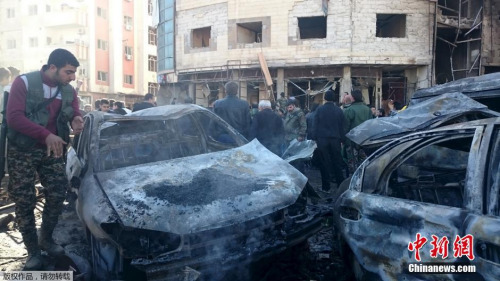 资料图：当地时间2016年1月31日，叙利亚大马士革，大马士革南郊发生连环爆炸袭击事件，造成至少45人死亡、110人受伤。