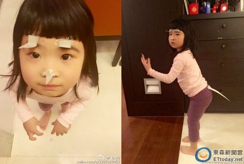 曹格女儿眉毛贴纸片扮恐龙萌化大批网友(图)