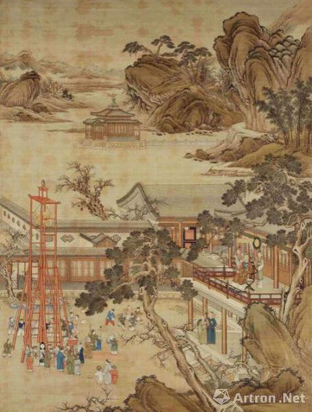 《乾隆帝元宵行乐图》轴