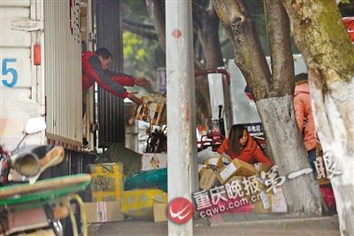 工作人员在雨中分拣包裹 工作人员在雨中分拣包裹