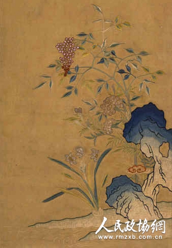 清 刺绣 《天竹水仙图》 北京故宫博物院藏 清 刺绣 《天竹水仙图》 北京故宫博物院藏