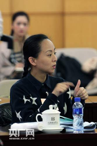 邰丽华通过翻译表述了自己的建议