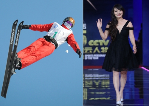 新华社照片，北京，2016年3月7日
    （体育·专题）（6）女汉子和女神：只是一件礼服的距离
    她们是女汉子，在赛场上纵横驰骋；她们也是女神，在舞台上妩媚摇曳。对于她们来说，女汉子和女神之间也许只是一件礼服的距离。2016年三·八妇女节来临之际，我们用一组图片展示赛场上那些女汉子变女神的各自风采。
    左图：2009年2月22日，中国选手李妮娜在第24届世界大学生冬季运动会自由式滑雪女子空中技巧比赛中。
    右图：2016年1月24日，李妮娜出席“2015CCTV体坛风云人物年度评选”颁奖典礼。
    新华社发
    