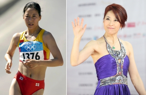 新华社照片，北京，2016年3月7日
    （体育·专题）（7）女汉子和女神：只是一件礼服的距离
    她们是女汉子，在赛场上纵横驰骋；她们也是女神，在舞台上妩媚摇曳。对于她们来说，女汉子和女神之间也许只是一件礼服的距离。2016年三·八妇女节来临之际，我们用一组图片展示赛场上那些女汉子变女神的各自风采。
    左图：2004年8月23日，中国选手王丽萍在雅典奥运会女子20公里竞走比赛中。
    右图：2013年1月19日，王丽萍出席“2012CCTV体坛风云人物年度评选”颁奖典礼。
    新华社发
    