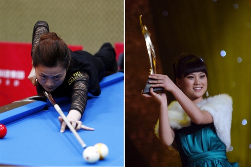 新华社照片，北京，2016年3月7日
    （体育·专题）（23）女汉子和女神：只是一件礼服的距离
    她们是女汉子，在赛场上纵横驰骋；她们也是女神，在舞台上妩媚摇曳。对于她们来说，女汉子和女神之间也许只是一件礼服的距离。2016年三·八妇女节来临之际，我们用一组图片展示赛场上那些女汉子变女神的各自风采。
    左图：2011年4月29日，中国选手刘莎莎在世界九球北京公开赛中。
    右图：2010年1月16日，刘莎莎在“2009CCTV体坛风云人物年度评选”颁奖典礼中获得最佳非奥项目运动员奖。
    新华社发
    