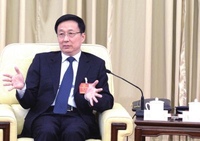 上海市委书记韩正答记者问。京华时报记者陶冉摄