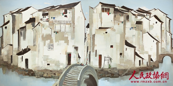 吳冠中 周庄 1997年作 吳冠中 周庄 1997年作