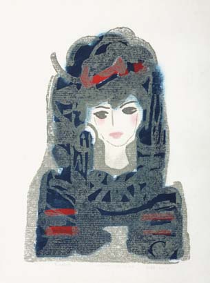 凉山姑娘 76x55 水印木刻 1999 凉山姑娘 76x55 水印木刻 1999