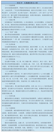 图表:专栏10 交通建设重点工程 图表:专栏10 交通建设重点工程