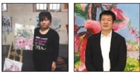 “之所以把两人放在一起，是因为他们都喜欢狗与桃花。”周春芽的桃花图，作品价格动辄百万以上；而农妇也绘制了不少“桃花”画作。外行人看热闹，不妨将两者作品比较一下。