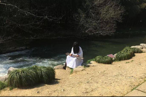 28日，网友发帖称，在植物园内锻炼时，突然看见有个穿白衣留长发的人，端坐在水边抚琴。大白天遇到这诡异景象，吓得想把他一脚踢进水里。网友戏称也许人家刚好在河边洗了头，正在晒头发呢。