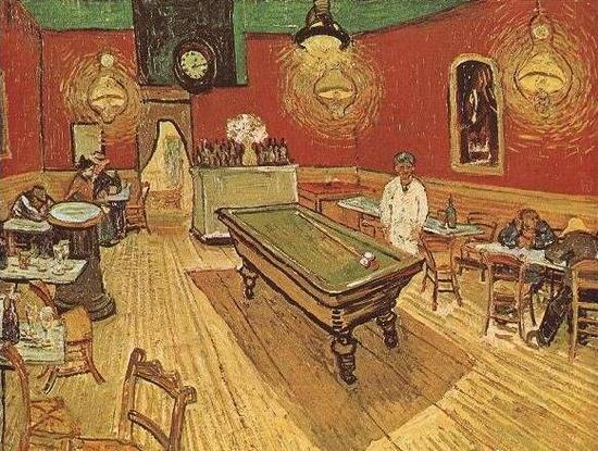 梵高作品《夜晚的咖啡馆》(图片来源网络)