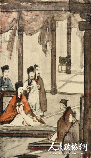 傅抱石 《郑庄公见母图》1945年 作 傅抱石 《郑庄公见母图》1945年 作