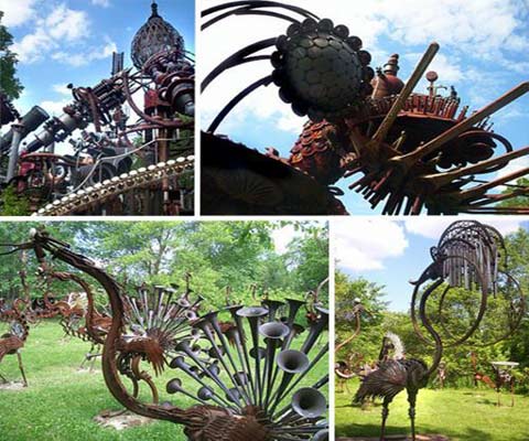 垃圾再利用创意点子:回收废品户外艺术走廊