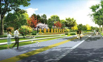 图为大明宫国家遗址公园景观提升东出入口改造提升后效果 图为大明宫国家遗址公园景观提升东出入口改造提升后效果