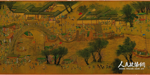 明 仇英 《清明上河图》卷(局部) 现藏于辽宁省博物馆 明 仇英 《清明上河图》卷(局部) 现藏于辽宁省博物馆