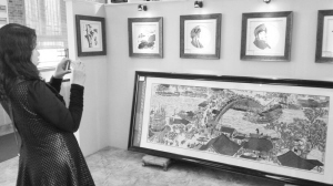 精美粮食画《清明上河图》(局部)