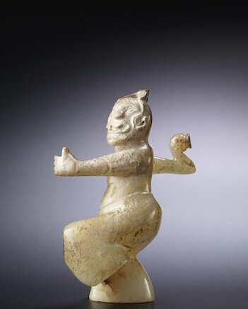 东汉玉雕说唱舞人 东汉玉雕说唱舞人