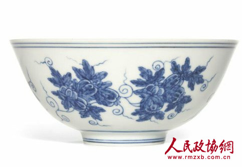 明成化青花瓜瓞绵绵纹宫碗 明成化青花瓜瓞绵绵纹宫碗