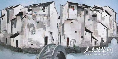 吴冠中《周庄》 1997年油彩画布 148×297cm_副本_副本 吴冠中《周庄》 1997年油彩画布 148×297cm_副本_副本