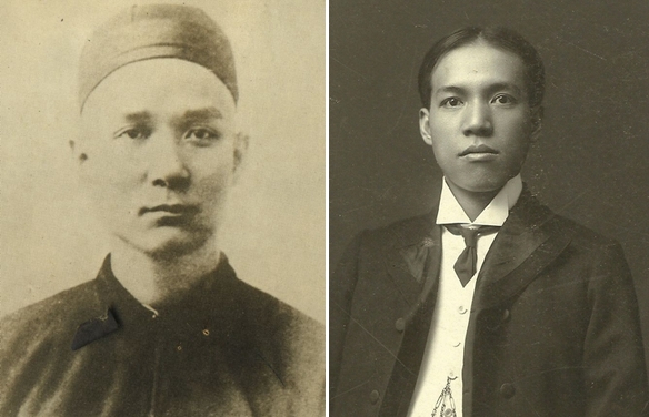 青年孙中山(左)和青年梁启超(右) 青年孙中山(左)和青年梁启超(右)