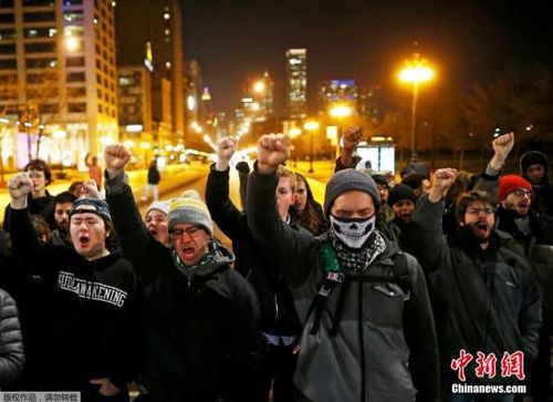 资料图：美国弗格森事件以来，美国多次因种族问题爆发示威游行。