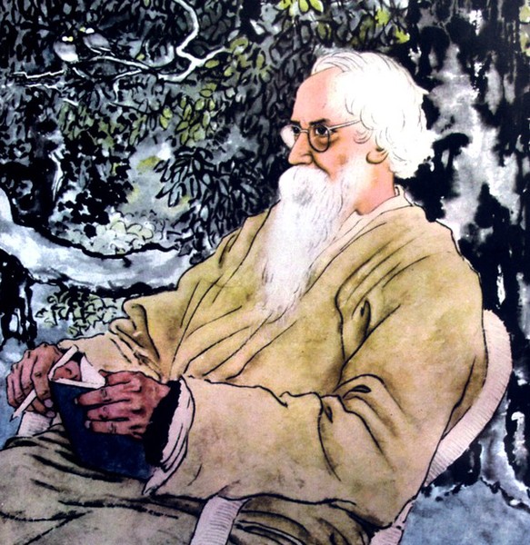 徐悲鸿作《泰戈尔像》 徐悲鸿作《泰戈尔像》