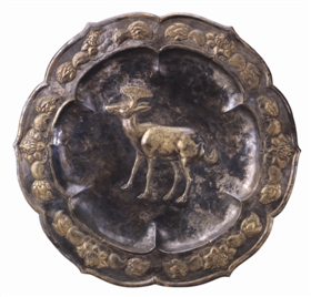 (图3)唐鹿纹菱花形银盘