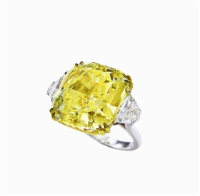 保利香港2016春拍拍品：Scarselli设计艳彩黄钻石配钻石戒指，成交价1298万港元