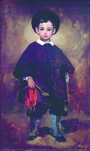 莫奈作品《卡米尔和让在花园》（1873）。