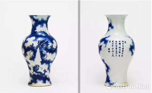 清乾隆 唐英制苍龙教子诗文观音瓶 估价：RMB4，000，000-6，000，000 北京匡时