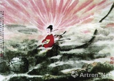 傅抱石《九歌图册-云中君》