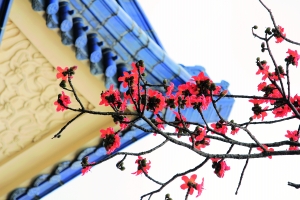 红棉盛开的纪念堂