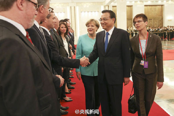 李克强举行仪式欢迎德国总理默克尔访华2