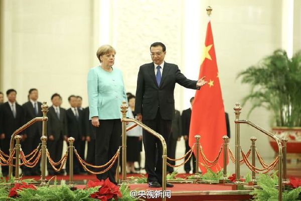 李克强举行仪式欢迎德国总理默克尔访华4